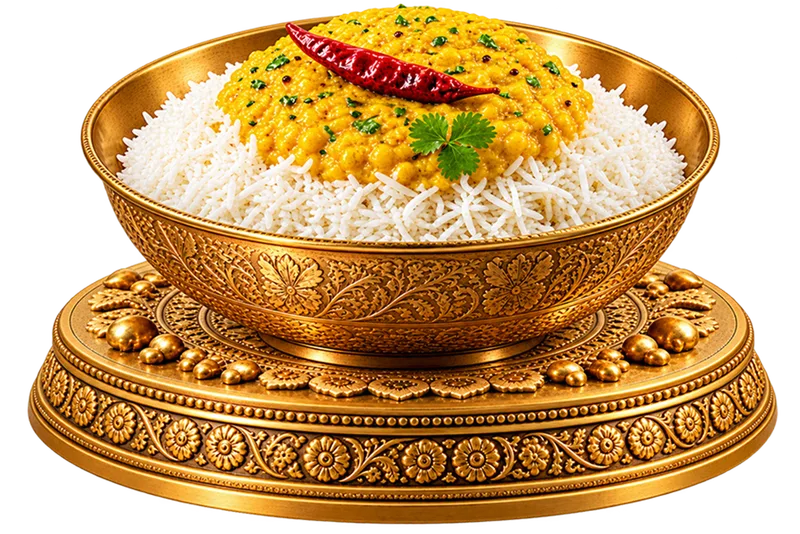 Dal Chawal served with steamed rice