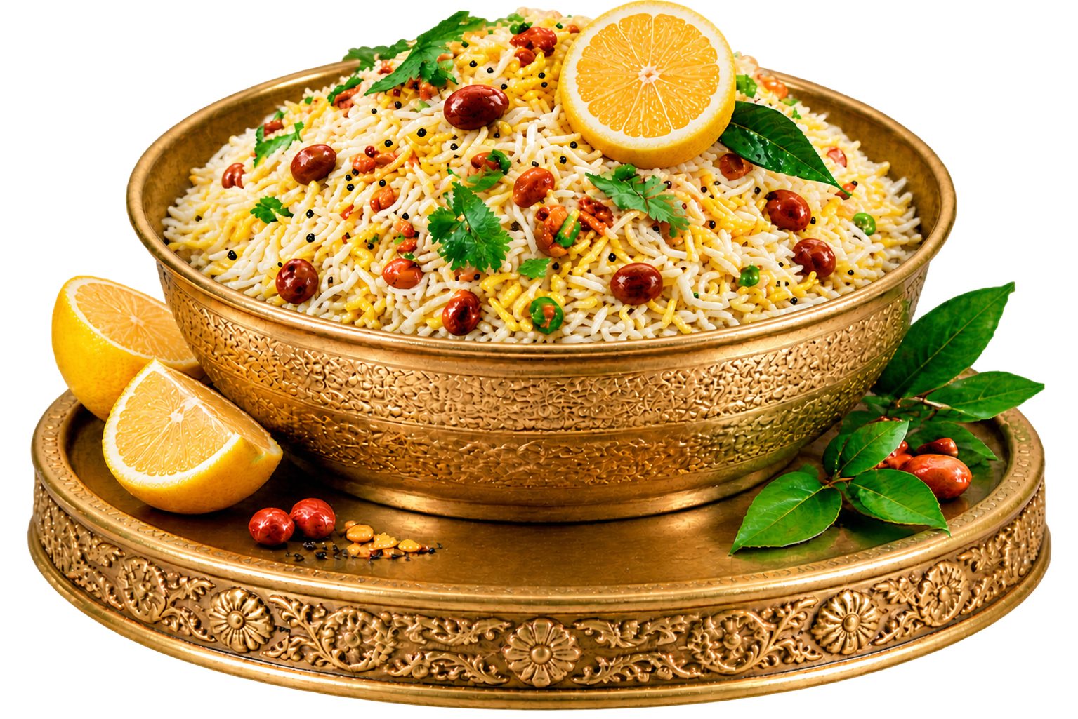 Tangy Lemon Rice with curry leaves