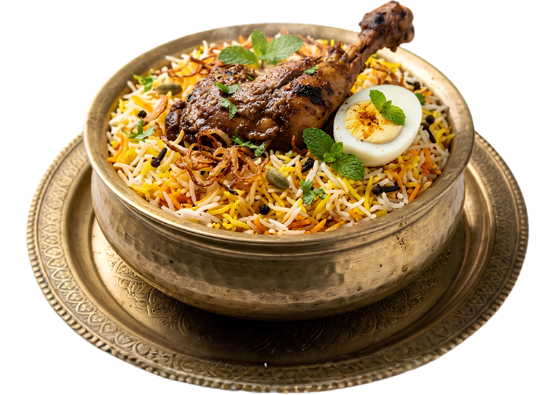 Royal Non-Veg Chicken Dum Biryani with saffron basmati rice