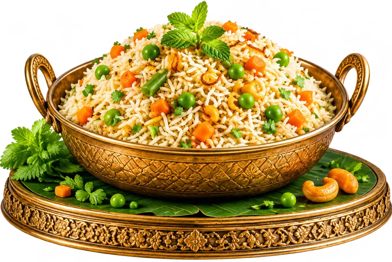 Vegetable Pulao made with aromatic rice